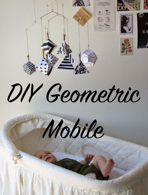 Today I've got an easy tutorial for a mobile I put together for Cameron to share with you!   When I was pregnant with James I searched th... Diy Baby Mobile Boy, Geometric Mobile, Baby Mobile Boy, Mobile Diy, Origami Mobile, Diy Baby Mobile, Paper Mobile, Baby Boy Mobile, Baby Toys Diy