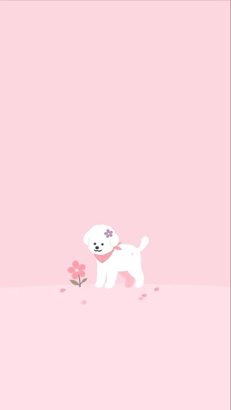 Pink Dog Wallpaper, Puppy Wallpaper Iphone, Trippy Cartoon, Cute Puppy Wallpaper, Cute Dog Wallpaper, Puppy Wallpaper, Simple Iphone Wallpaper, Iphone Wallpaper Themes, Apple Watch Wallpaper