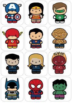 Superhero Pictures, Cartoon Superhero, Baby Avengers, Baby Superhero, Character Stickers, Superhero Classroom, Karakter Marvel, Avengers Party, Images Kawaii