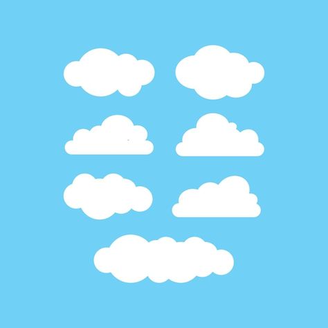 Conjunto de icono de nube de nubes sobre... | Premium Vector #Freepik #vector #nubes #nubes-blancas #nube-icono #ilustraciones-vectoriales Premium Vector