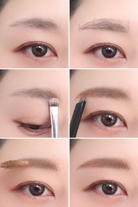 K Pop Eyebrows, Korean Brows Tutorial, Eyebrow Shaping Korean, Eyebrow Korean, Korean Eyebrows Shaping, Eyebrow For Round Face, Asian Eyebrows, Korean Eyebrows, Shave Eyebrows