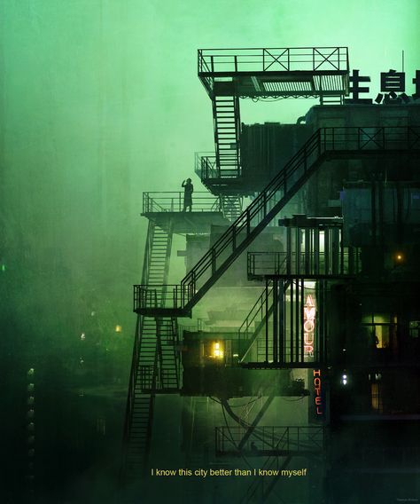 Arte Jazz, New Retro Wave, Cyberpunk Aesthetic, Cyberpunk City, Living On The Edge, The Fog, Cinematic Photography, Art Series, Environment Concept Art