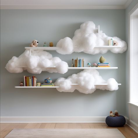 Introducing the Nimbus Shelf, a cloud-inspired storage solution that brings a touch of celestial charm to your home. Crafted to resemble billowing cumulus clouds, this floating shelf offers a whimsical yet functional addition to any room. Elevate your decor with the beauty of the heavens with the Nimbus Shelf. Conceptual AI Art Follow @ecosapiens for more! Cloud Shelf, Cumulus Clouds, Glittery Wallpaper, The Heavens, Floating Shelf, Storage Solution, Floating Shelves, Storage Solutions, The Beauty