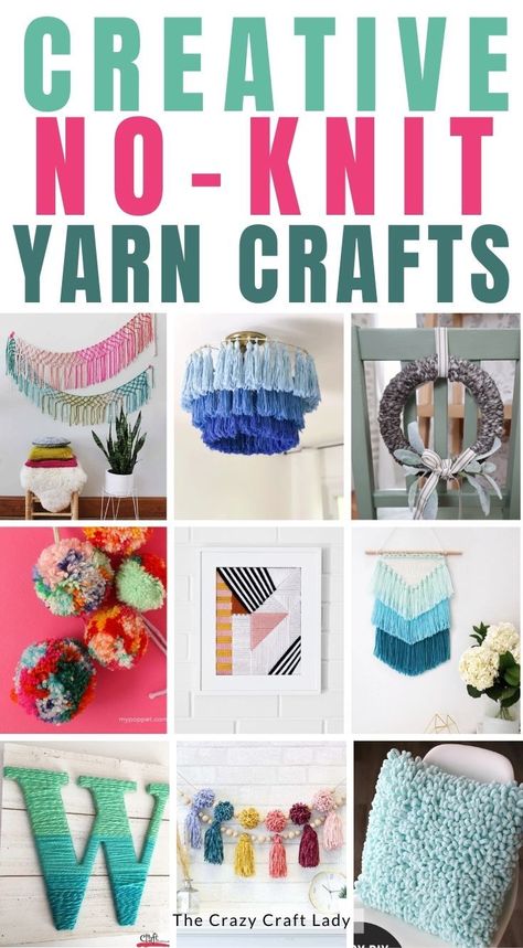 No Sew Crafts For Adults, No Knit Yarn Projects, Yarn Crafts For Adults Easy Diy, Yarn Ends Projects, Yarn Braiding Crafts, What To Do With Thick Yarn, Fun Yarn Crafts, Yarn Projects No Knit, Quick Yarn Crafts