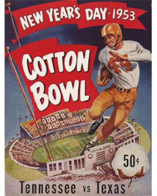 1953 Cotton Bowl Program - Tennessee vs. Texas Tennessee Poster, Tn Football, Ut Football, Tennessee Volunteers Football, Texas Poster, Texas Longhorns Football, Vintage Tennessee, Game Posters, Longhorns Football