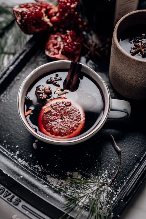 Cranberry Pomegranate Mulled Wine - Christiann Koepke Glogg Recipe, Hot Mulled Wine, Wild Kitchen, Cranberry Pomegranate, Norwegian Christmas, Mulling Spices, Seasonal Cooking, Apple Brandy, Christmas Spices