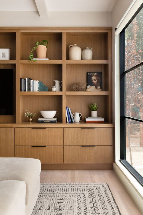 Pemberton Heights – Urbane Design Studios Built In Shelves Living Room, Living Room Built Ins, Built In Cabinet, Fireplace Built Ins, Built In Furniture, Room Shelves, Design Studios, Built In Shelves, Living Room Storage