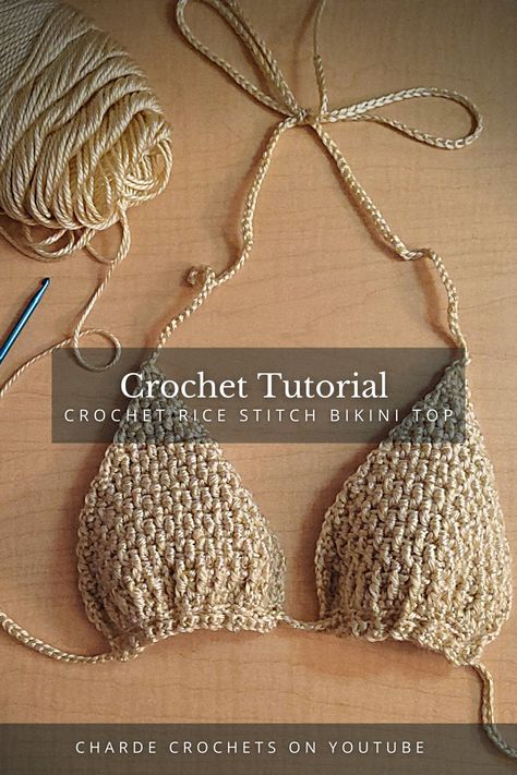 Crochet bikini top Crochet Patterns Free Tops Bikinis, Crochet Bathing Suit Tutorial, How To Knit Bikinis, Knitting Swimsuit Bikinis, Free Crochet Patterns For Bikinis, Bathing Suit Crochet Patterns Free, Crocheted Bikinis Diy, Free Crochet Bathing Suit Pattern, Swimsuit Crochet Pattern