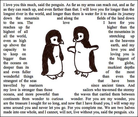 Penguin Quotes, Two Penguins, Penguin Art, Penguin Love, Cute Penguins, Cuteness Overload, Love You So Much, Make Me Smile, True Love