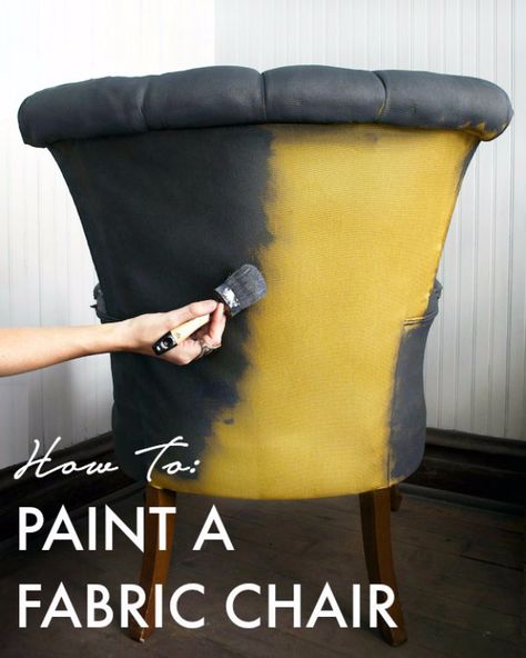 DIY Seating Ideas - Paint A Fabric Chair - Creative Indoor Furniture, Chairs and Easy Seat Projects for Living Room, Bedroom, Dorm and Kids Room. Cheap Projects for those On A Budget. Tutorials for Cushions, No Sew Covers and Benches http://diyjoy.com/diy-seating-chairs-ideas Painting Fabric Chairs, Painting Fabric Furniture, Diy Furniture Chair, Paint Upholstery, Diy Seating, Reupholster Chair, Fabric Chair, Diy Furniture Bedroom, Chair Makeover