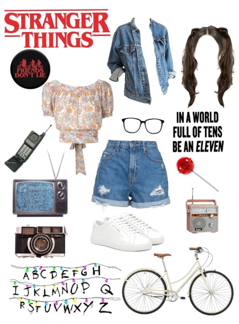 Discover outfit ideas for Stranger Things Style made with the shoplook outfit maker. How to wear ideas for Baho cropped top and Lollipop 1985 Outfit Ideas, Stranger Things Style Outfits, Stranger Things Clothes Style, Stranger Things Outfit Ideas 80s, Stranger Things Outfit Ideas, Outfit Ideas 80s, 80s Themed Outfits, Stranger Things Style, 80s Inspired Outfits