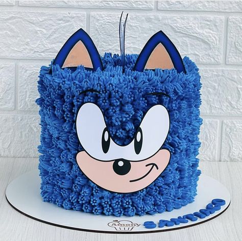 Sonic Smash Cake, Sonic Party Cake, Sonic Hedgehog Birthday Ideas, Sonic Birthday Cakes, Sonic Birthday Cake Ideas, Simple Sonic Cake, Sonic The Hedgehog Birthday Party Cake, Sonic Cake Ideas, Sonic Cakes For Boys