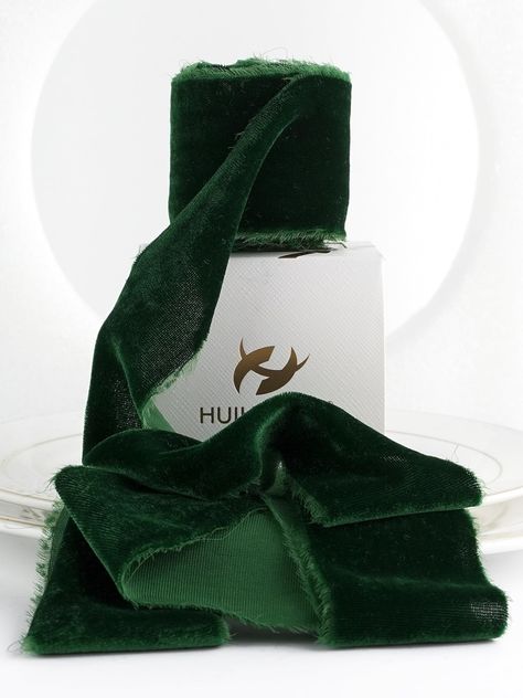 PRICES MAY VARY. Velvet Ribbon Color: Hand dyed in forest green color, soft and with shiny lustrous surface, adding a touch of elegance and luxurious to your Christmas gifts, decorating projects and crafts Velvet Fabric Ribbon Size: Ribbon measures 2 inch wide and continuous 3 yards (9ft) long per roll, ribbons are packed in a paper box, easy to store and use Velvet Ribbon Material: Handmade with silk velvet material, soft and with shiny lustrous surface, hand torn frayed edges, drapes down beau Green Velvet Ribbon, Bouquet Photography, Bouquet Gift, Belly Band Invitation, Dress Sash, Vintage Ribbon, Flower Girl Basket, Sewing Trim, Belly Bands