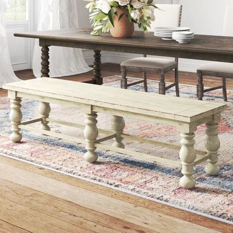 Solid Wood Benches, Kelly Clarkson Home, Dining Table With Bench, Dining Benches, Kelly Clarkson, Solid Wood Dining Table, Wood Bench, Upholstered Bench, Rectangular Dining Table