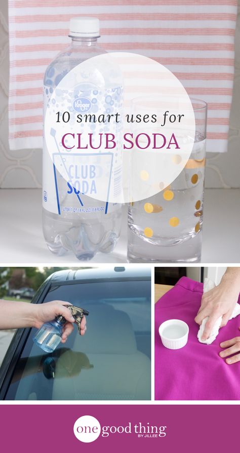 Club soda is a well known folk remedy, and for good reason! Check out these 10 brilliant ways to use club soda around the house. Folk Remedies, Homemade Cleaning Supplies, One Good Thing By Jillee, Homemade Cleaning Products, Club Soda, Diy Cleaners, Cleaners Homemade, Clever Hacks, Diy Household