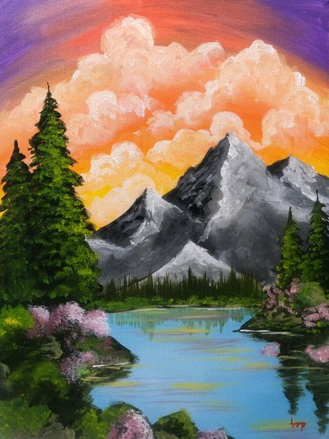 Summer is coming! A chance for you to paint this beautiful scenery inspired by Californian Ntl Park Watercolor Negative Painting, Artsy Painting, Easy Landscape Paintings, Sky Art Painting, Color Drawing Art, Corporate Team Building, Scenery Paintings, Easy Canvas Art, Canvas Drawings