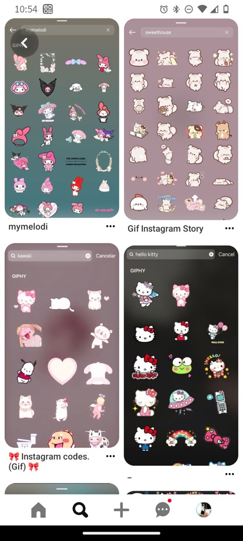 Ig Story Ideas Sticker, Sanrio Instagram Stickers, Snap Sticker Codes, Instagram Gif Keyword Cute, What To Search On Instagram Stickers, Pretty Instagram Stickers, Insta Story Keywords, Instagram Cat Sticker, Cute Stickers Ig Story