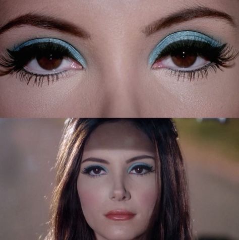 2000 Makeup Trends, Makeup Y2k, Blue Eyeshadow Makeup, The Love Witch, 60s Makeup, Blue Eyeshadow Looks, Y2k Makeup, Witch Core, Inspo Makeup