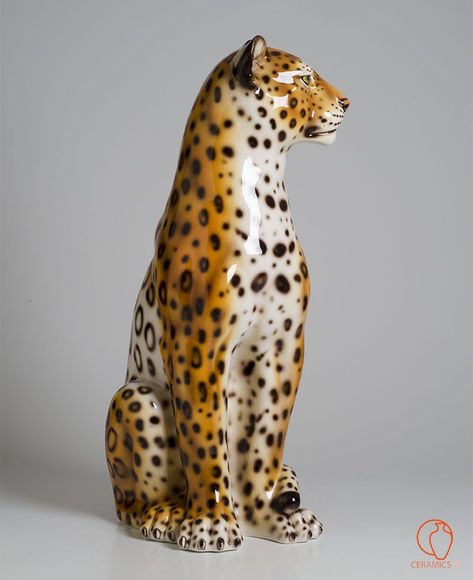 Ceramic Leopard, Bassano Del Grappa, Beautiful Home Designs, House Of Beauty, Custom Drapes, Pottery Crafts, Ceramic Animals, Cheetahs, Eclectic Interior