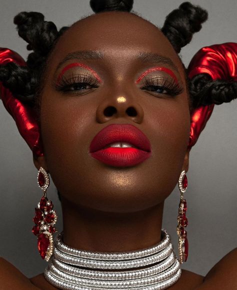 Makeup looks/ makeup ideas/ eye makeup/eye shadow looks/ lips/ lipsticks/ liparts/ hairstyles/ earrings/ red /braids Night Glam Makeup, Lunar New Year Makeup, Vday Makeup, Black Makeup Looks, Red Photoshoot, 2024 Makeup, Jin Magazine, Red Makeup Looks, Fashion Show Makeup