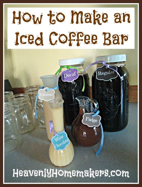 Make coffee for a crowd that will wow them without breaking your budget! Coffee For A Crowd, Iced Coffee Bar, Coffee Bar Party, Coffee Ice Cubes, Diy Coffee Bar, How To Make Ice Coffee, Coffee Party, Bar Set Up, Diy Bar