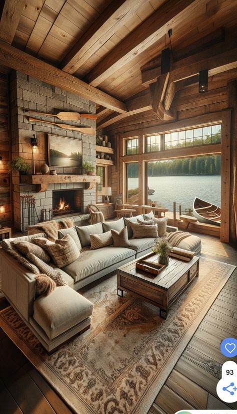 Minimalist Lake House, Lakeside Cottage Interiors, Lakehouse Vibes, Lake House Guest Bedroom, Lake Cabin Interiors, Lake House Decorating Ideas, Lake House Decorating, Cozy Lake House, Lake House Aesthetic