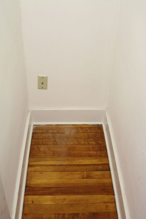 That's the floor underneath the rod. This is the area of the closet that we commandeered for our master bedroom. Long And Narrow Closet Ideas, Narrow And Deep Closet Ideas, Deep Hallway Closet, Deep Narrow Closet Ideas Bedroom, Small Long Closet Ideas, Narrow Closet Door Ideas, Narrow Long Closet Ideas, Narrow Bedroom Closet, Narrow Deep Closet Ideas