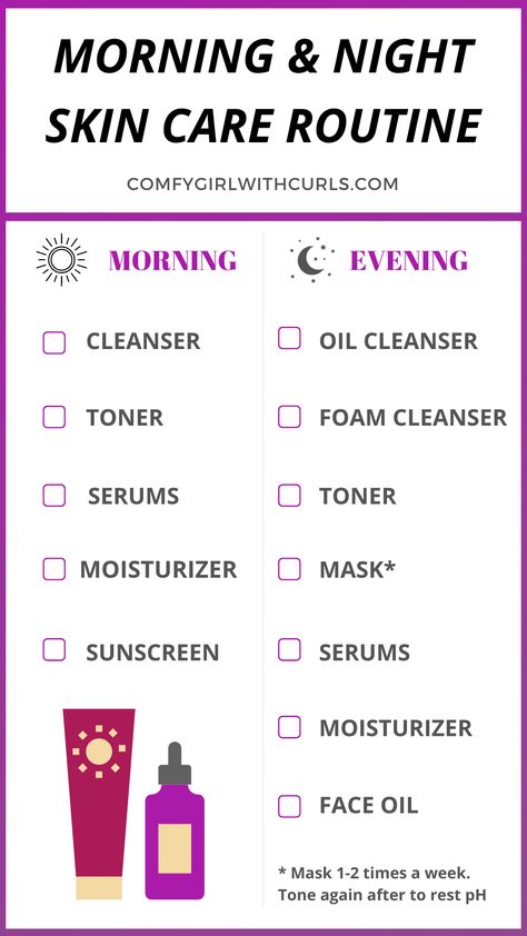 Wondering what order to apply your skin products in? This is the Skincare routine that cleared my acne prone, combination skin. Regimen steps for Morning and Nighttime. Make sure you use Sunscreen in the morning, and double cleanse at night! #Skincare #SkincareRegimen #SkincareRoutine #AcneProne Skin Care Routine For Teens, Night Skin Care, Haut Routine, Lotion For Oily Skin, Face Care Routine, Nighttime Skincare, Night Skin Care Routine, Skincare Regimen, Moisturizing Toner