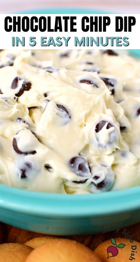 Chocolate Chip Dip Recipe, Chip Dip Recipe, Easy Dessert Dips, Salty Side Dish, Chip Dip Recipes, Chocolate Chip Dip, Dessert Dip Recipes, Desserts With Chocolate Chips, Cream Cheese Desserts