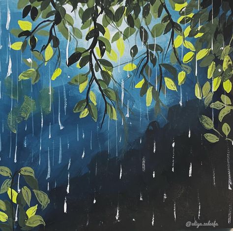 Bringing the serenity of a rainy day to life with gouache.🍃🌧️🪄 . . . @pinterest @thoovi.arts @miyahimi.in . #gouachepainting #gouache #rain #raindrops Rainy Season Watercolor Painting, Rainy Season Drawing Watercolour, Rain Painting Gouache, Glorious Gouache, Dreamy Gouache Painting, Card Inspo, Gouache Art, Embroidery Flowers Pattern, Flowers Pattern