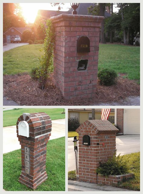 Why Your Home Needs a Brick or Stone Mailbox – Best Stone Installers Brick Mailboxes, Mailbox Designs, Stone Mailbox, Brick Mailbox, Brick Pillars, Old Mailbox, Mailbox Makeover, Mailbox Landscaping, Diy Mailbox