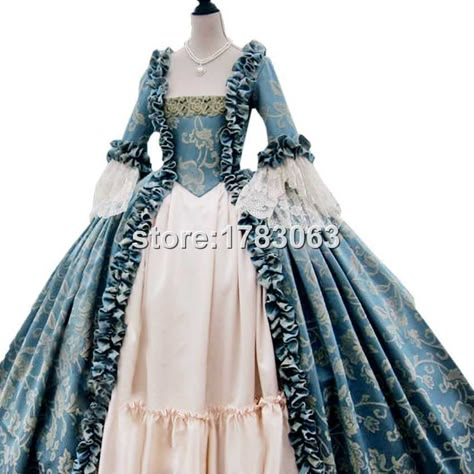 Victorian Ball Gowns, Marie Antoinette Dresses, Gaun Abad Pertengahan, Antoinette Dress, Victorian Wedding Dress, 18th Century Dress, Rococo Fashion, Vintage Party Dresses, Old Fashion Dresses