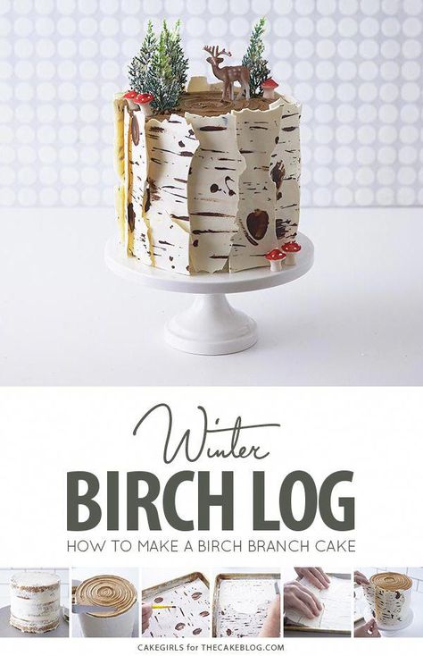 Birch Tree Cake, Birch Cake, Birch Tree Cakes, Moist Spice Cake, Winter Cakes, Winter Wonderland Cake, Gift Box Cakes, Dark Chocolate Candy, Spice Cake Recipes