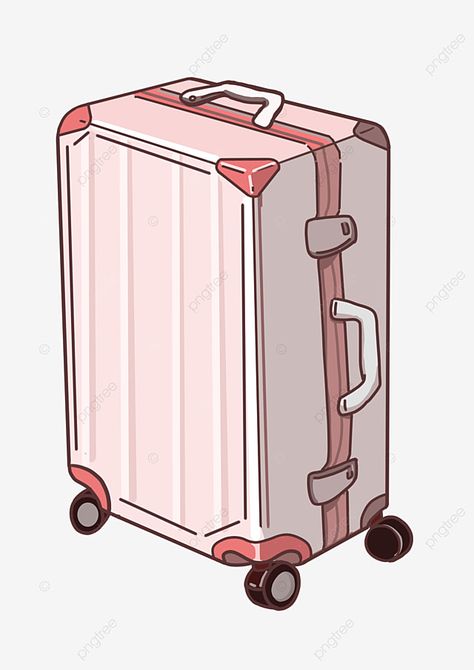 Road Trip Clipart, Suitcase Drawing, Suitcase Illustration, Suitcase Clipart, Suitcase White, Suitcase Aesthetic, Vacation Clipart, Box Clipart, Pink Suitcase