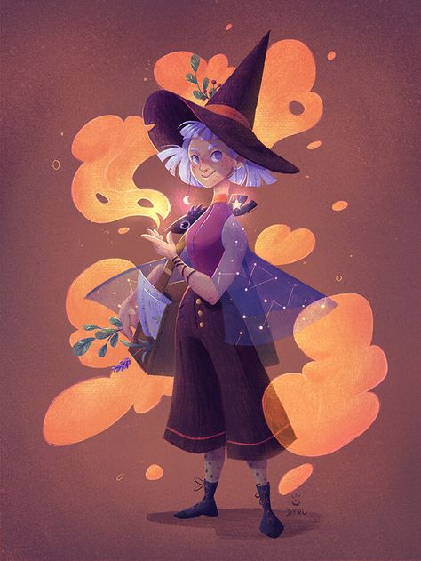 Witch Drawing, Autumn Witch, Teen Witch, Witch Characters, Halloween Illustration, Witch Art, Character Design Animation, A Witch, Samhain