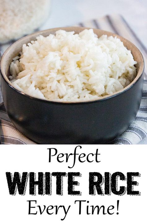 Perfect White Rice on the Stove! every time! So easy!! #whiterice Perfect White Rice, White Rice Recipes, Rice On The Stove, How To Boil Rice, Instant Rice, Cook Rice, Dry Rice, Rice Recipes For Dinner, Perfect Rice