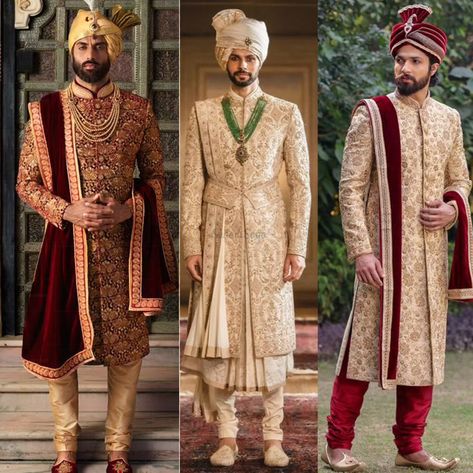 Designer Groom Sherwani Hand Work Customise Your Wedding - Etsy India Pakistani Mens Bridal Wear, Men Wedding Outfit Sherwani, Wedding Dresses Groom Men Indian, Groom Clothes Wedding Indian, New Sherwani Design For Groom, Indian Wedding Outfit Men, Indian Wedding Outfits Men, Indian Groom Wear Wedding, Groom Wedding Dress Sherwani