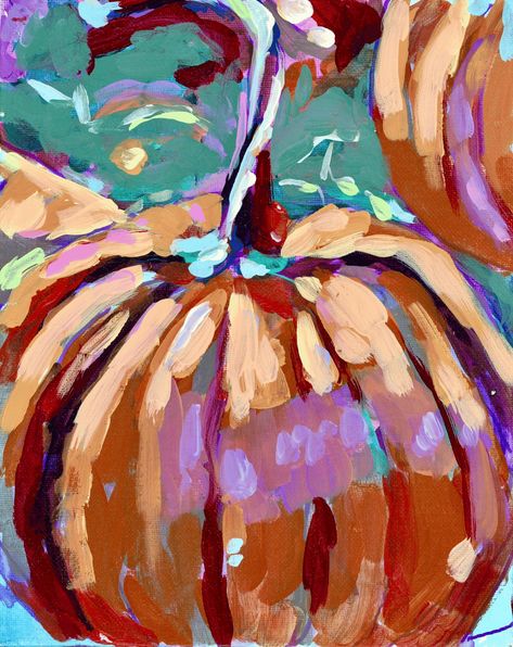 Pumpkin Spice  – paintingpaige Fall Pumpkin Designs, Abstract Pumpkin Painting, Acrylic Pumpkin Painting Ideas, Halloween Kids Art Projects, Pastel Pumpkins, Pumpkin Paintings, Fall Art, Pumpkin Canvas, Fence Art