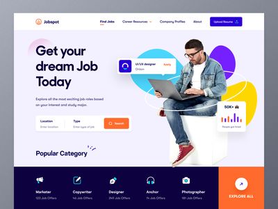 Job Finding, Job Website, Directory Design, Ui Ux Designer, Professional Website Design, Website Design Layout, Job Portal, Design Jobs, Job Board