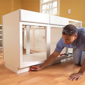 Install Kitchen Cabinets, Kitchen Cabinets And Flooring, Installing Kitchen Cabinets, Paint Kitchen Cabinets, Simple Kitchen Remodel, Cabinet Plans, Paint Kitchen, Diy Kitchen Remodel, New Kitchen Cabinets