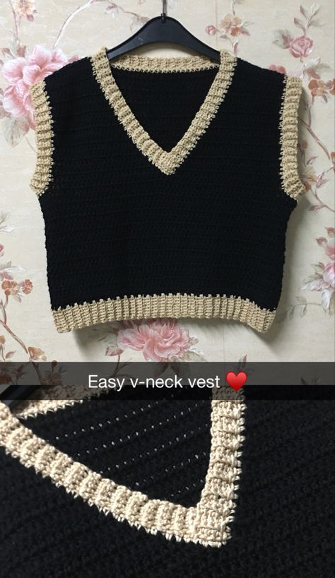 V Neck Sweater Vest Crochet Pattern, How To Crochet A V Neck, Crochet Sweater Vest Aesthetic, Vest Crochet Outfit, Crochet Sweater Vest Ideas, Crochet V Neck Sweater Vest, V Neck Vest Crochet Pattern, V Neck Vest Knitting Pattern, Crotchet Patterns Projects Free Clothes