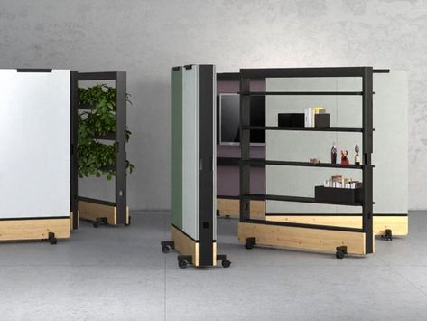 Vitra | Dancing Wall Office Dividers, Moving Walls, Movable Walls, Diy Room Divider, Folding Furniture, Partition Design, Partition Wall, Creative Furniture, Creative Living