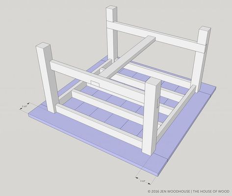 900Amy-farmhouse-table-13 Square Farmhouse Table, Square Farmhouse, Square Kitchen Tables, Jen Woodhouse, Diy Esstisch, Farmhouse Table With Bench, Farmhouse Table Plans, Diy Kitchen Table, Kitchen Table Makeover