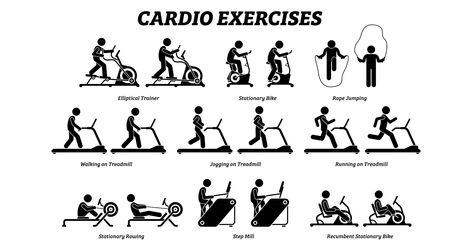 Best Cardio Exercises, Cardiorespiratory Endurance, Best Cardio Machine, Stair Climber, Cardio At Home, Low Impact Cardio, Elliptical Trainer, Muscular Endurance, Cardio Exercises