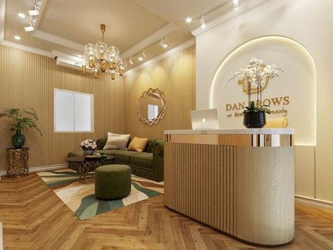 Spa Reception Design Waiting Rooms, Spa Reception Desk, Waiting Room Design Reception Areas, Spa Design Interior, Doctor Office Design, Waiting Room Design, Barber Shop Interior, Spa Room Decor, Spa Interior Design