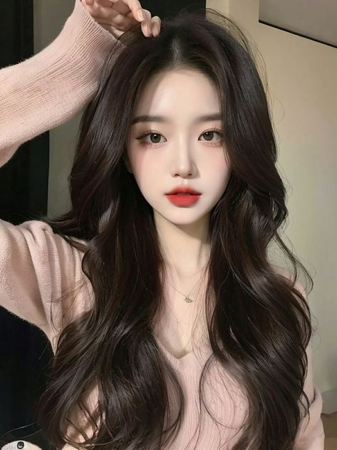 #koreanstyle #fashion #outfit Pop Hairstyles, Makeup Ala Korea, Korean Haircut, Wedding Makeup For Brown Eyes, Goddess Hairstyles, Haircuts For Long Hair, Jena, Korean Hairstyle, Medium Length Hair Cuts