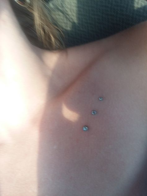 Dermals on Collar Bone Collar Bone Dermal Piercings, Collar Bone Piercing, Bone Piercing, Dermal Piercing, Collar Bone, Bones, Piercings, Collar, Tattoos