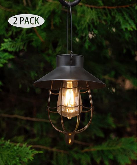 Amazon.com: YAKii 2 Pack Solar Lantern Hanging Waterproof Outdoor Metal Solar Lamp with Warm White Light Decorate for Yard Garden Pathway Patio Porch Decor (Black) : Tools & Home Improvement Solar Lantern Lights, Solar Lanterns Outdoor, Tungsten Light, Solar Hanging Lanterns, Lantern Hanging, Outdoor Lantern Lighting, Copper Lantern, Solar Lantern, Classic Chandelier