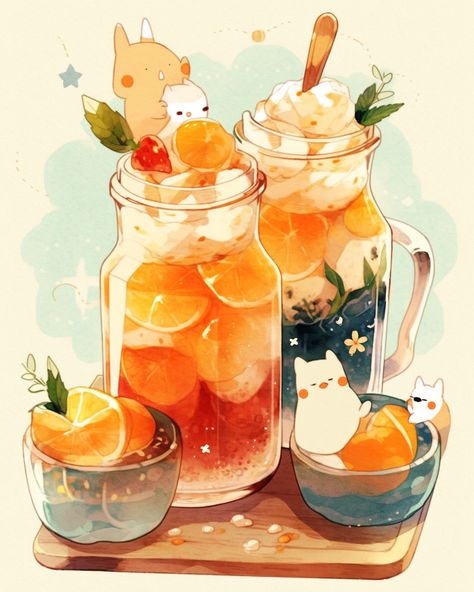 Explore this delightful collection of kawaii drinks illustrations, featuring irresistibly cute and vibrant beverages. From smiling cups of bubble tea to cheerful milkshakes, these charming artworks are perfect for adding a touch of whimsy to your projects. Whether you're a fan of cartoon drinks or simply love adorable illustrations, this collection is sure to bring a smile to your face. Get inspired and let these cute and colorful creations brighten up your day! Bubble Tea Illustration, Kawaii Drinks, Drinks Illustration, Night Goblin, Food Illustration Art, Illustration Cute, Kawaii Illustration, Cute Food Drawings, Cute Food Art