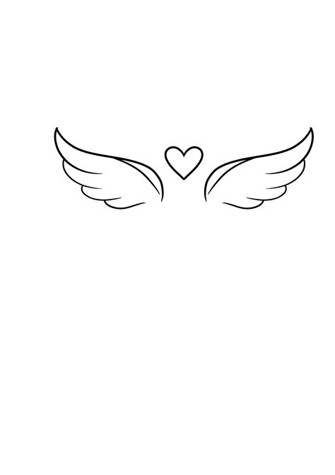 Minimal Angel Tattoo, Wings Heart Tattoo, Heart Wings Tattoo, Heart With Angel Wings, Halo Tattoo, Heart With Wings Tattoo, Alas Tattoo, Memorial Tattoo Ideas, Teacup Tattoo